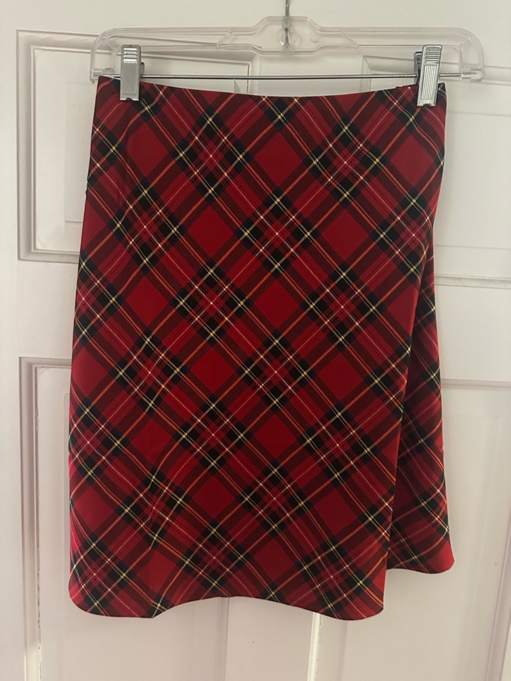 Jcrew mini satin plaid skirt